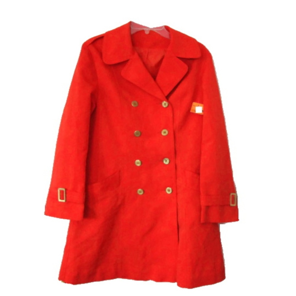 1960s vintage orange mod coat size large jacket